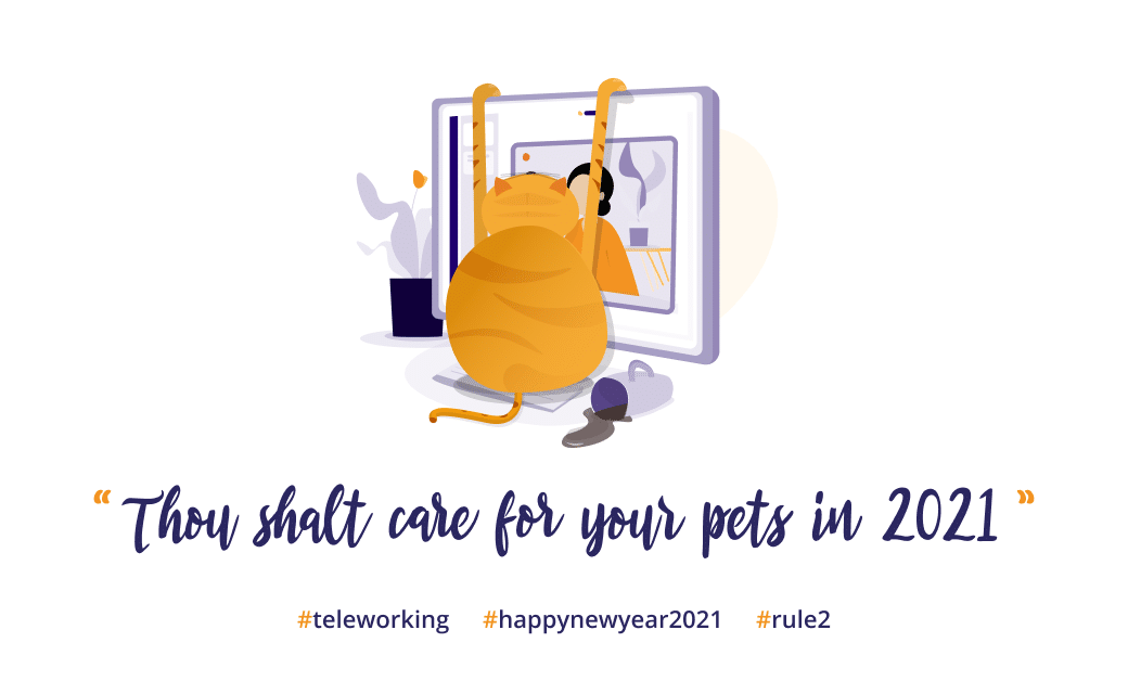 Image : teleworking survival kit 2021 - Thou shalt care for your pets in 2021