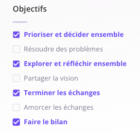 Des modèles d’activités adaptés à chaque type de réunions