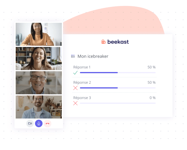 Visual of a Beekast survey during a remote meeting
