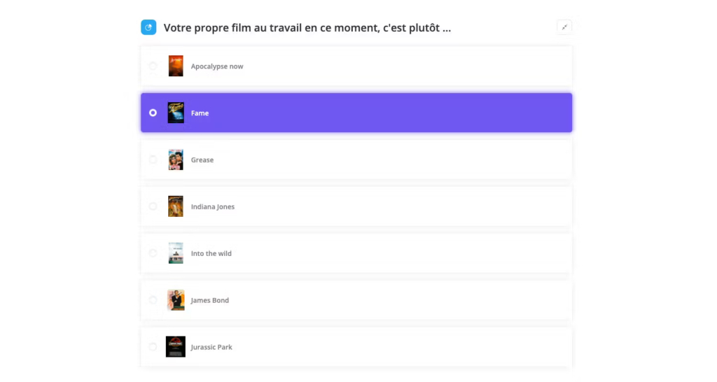 activité beekast qui montre un sondage 