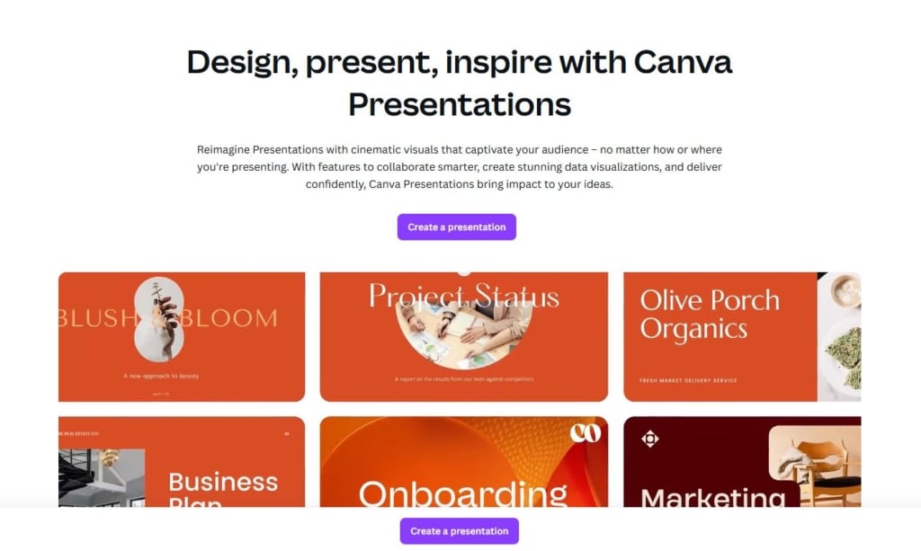 2. Canva: Best for done-for-you presentations 