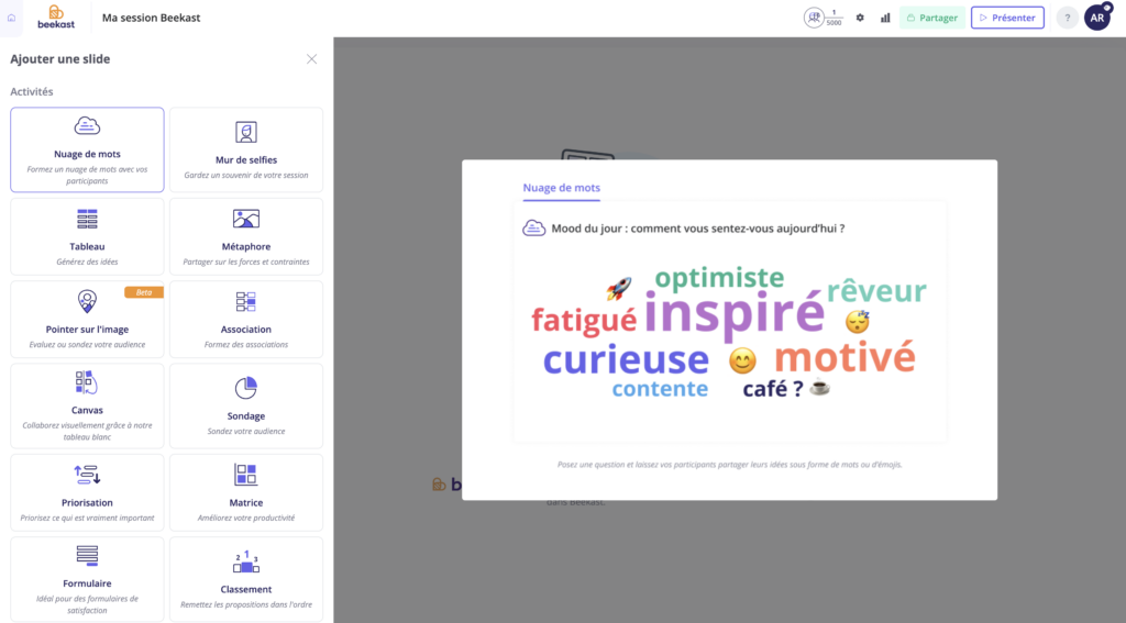 3. Nuage de mots : Le meilleur icebreaker pour les sessions de coaching et de formation