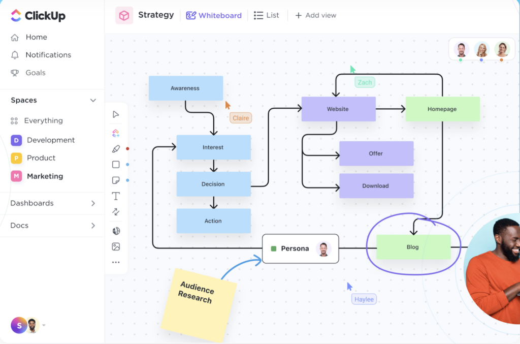 4. ClickUp: For Meeting Planning and Manual Note Taking 